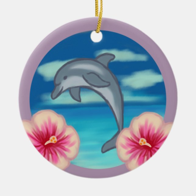 Dolphin Paradise Keramik Ornament (Vorne)