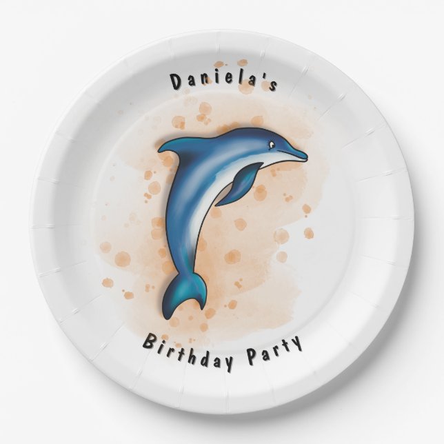 Dolphin-Party Pappteller (Vorderseite)