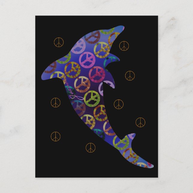 Dolphin Peace Donnerstag Postkarte (Vorderseite)