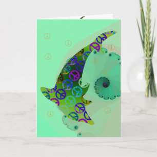 Dolphin Peace Friday Muschel Grußkarte Karte