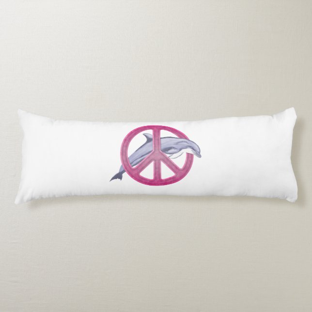 Dolphin Peace Pink Seitenschläferkissen (Vorderseite)