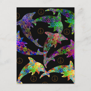 Dolphin Peace Pod Postcard Postkarte