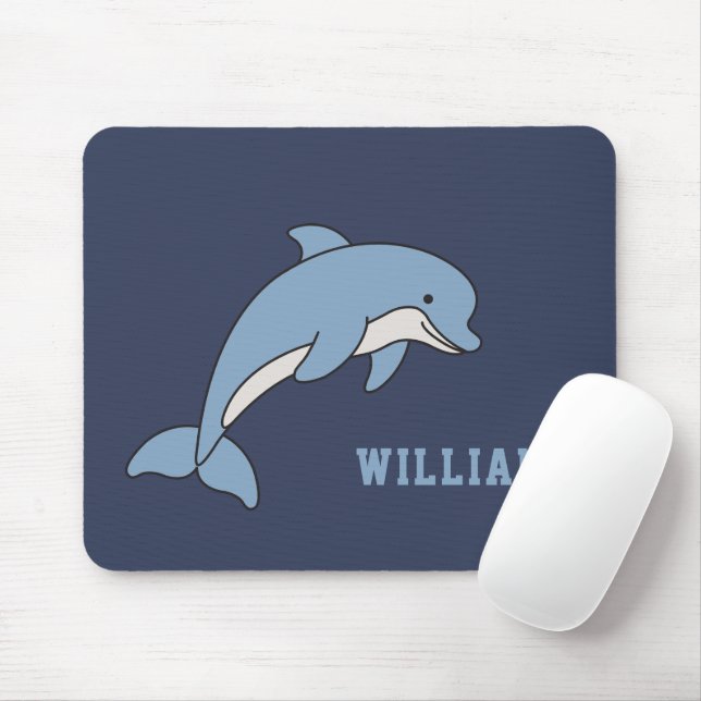Dolphin Personalisierter Individuelle Name zurück  Mousepad (Mit Mouse)