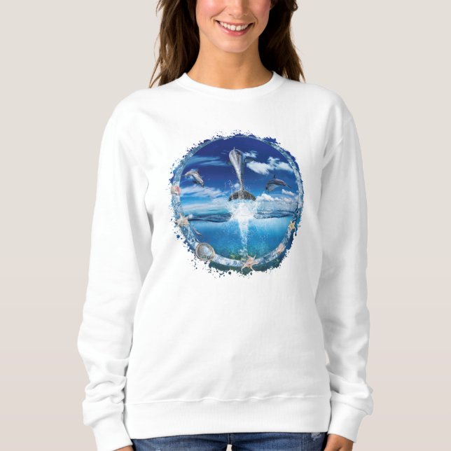 Dolphin Pod Cast Party Sweatshirt (Vorderseite)