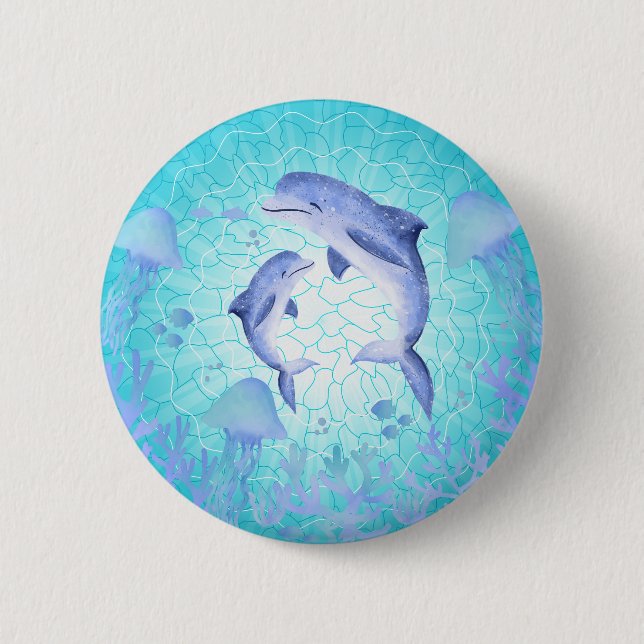 Dolphin, Quallen Button (Vorderseite)