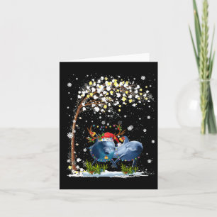 Dolphin Reindeer Hat Weihnachtsbaum Funny Xm Karte