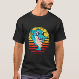 Dolphin Retro 70er Vintage Tierart Silhouette Dist T-Shirt
