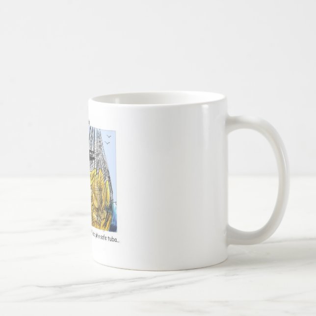 Dolphin Safe Tuba Funny - Geschenke T-Shirts & Sam Kaffeetasse (Rechts)