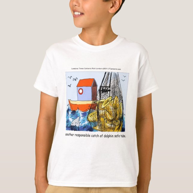 Dolphin-Safe Tuba Funny T-Shirt (Vorderseite)