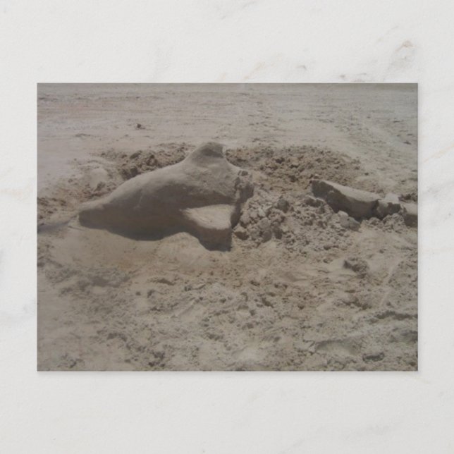 Dolphin Sandcastle Postcard Postkarte (Vorderseite)