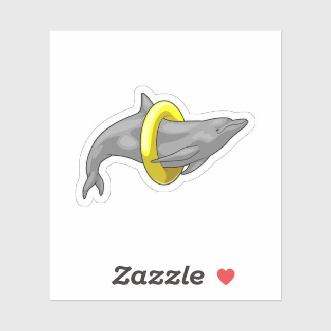 Dolphin Schwimmen Lifebuoy Aufkleber (Blatt)