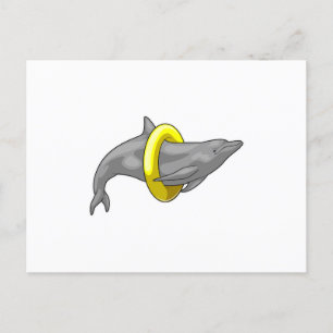Dolphin Schwimmen Lifebuoy Postkarte