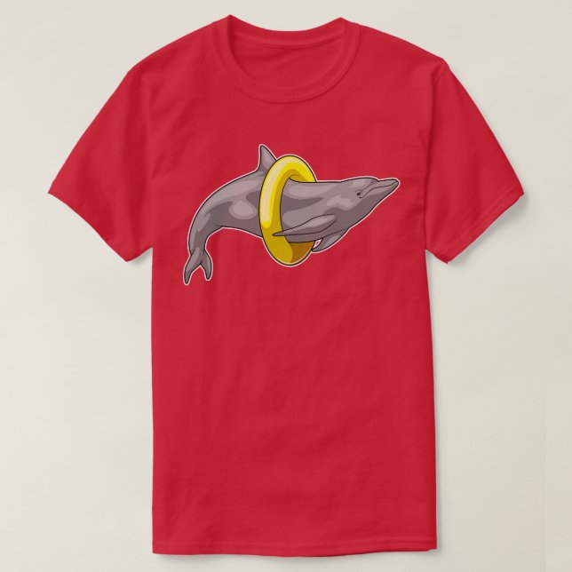 Dolphin Schwimmen Lifebuoy T-Shirt (Design vorne)