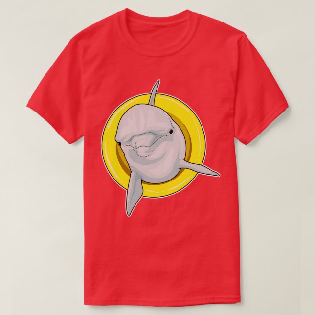 Dolphin Schwimmen Lifebuoy T-Shirt (Design vorne)