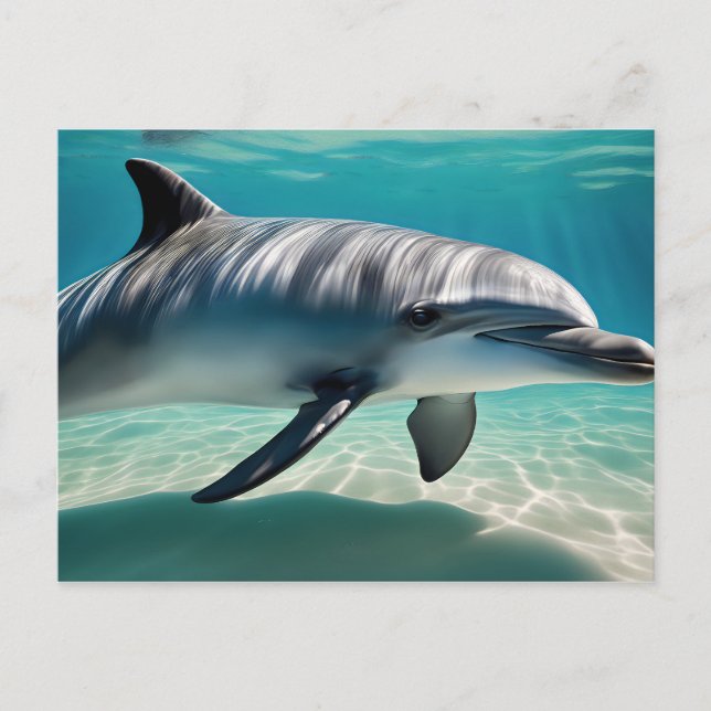 Dolphin Schwimmen Unterwasser Postkarte (Vorderseite)