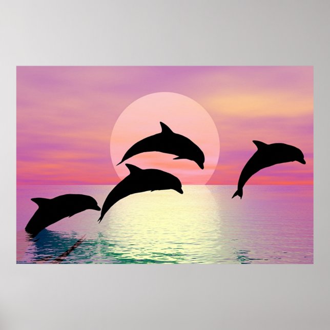 Dolphin Silhouette Poster (Vorne)