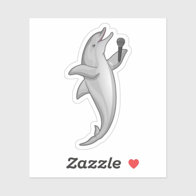 Dolphin Singer Mikrofon Aufkleber (Blatt)