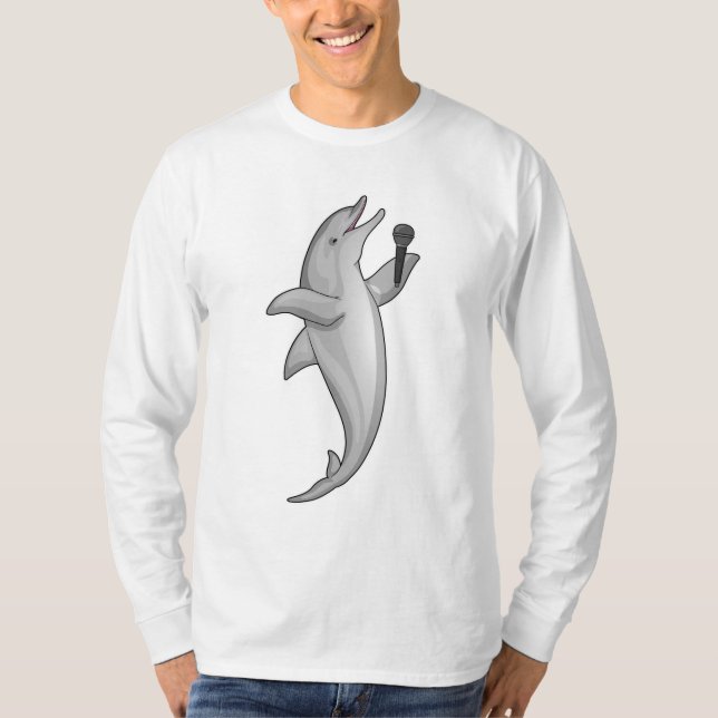 Dolphin Singer Mikrofon T-Shirt (Vorderseite)