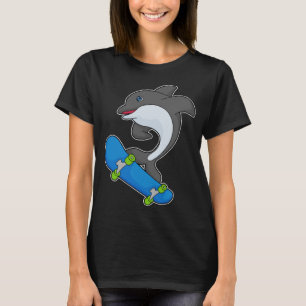 Dolphin Skater Skateboard T-Shirt