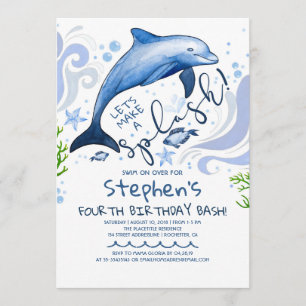 Dolphin  Sommerpool Geburtstagsparty Einladung