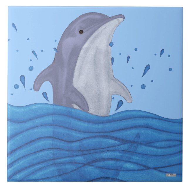 Dolphin Splash Fliese (Vorderseite)