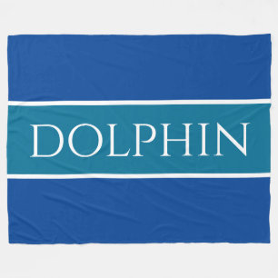 DOLPHIN Sporty Bright Blue Weiße Streifen Fleecedecke