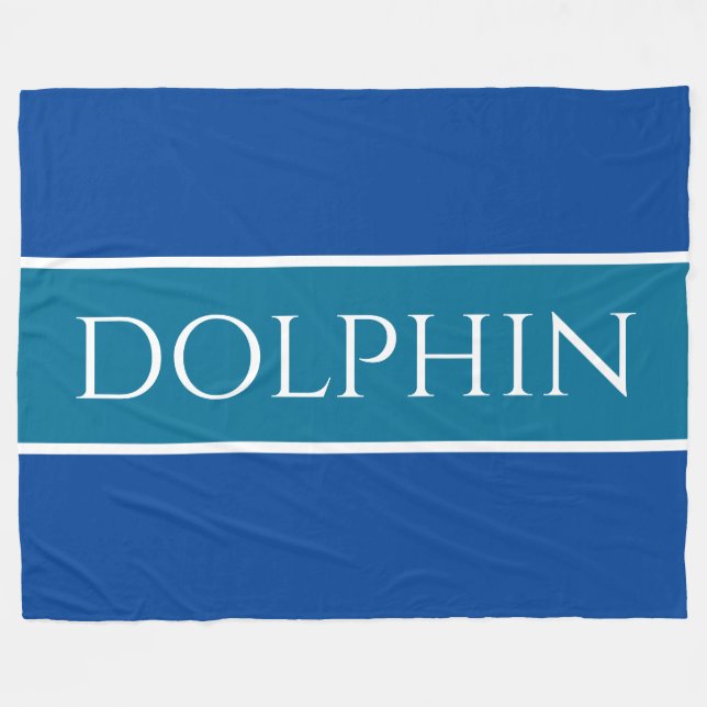 DOLPHIN Sporty Wide Blue Weiße Streifen Fleecedecke (Vorderseite (Horizontal))