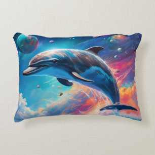 Dolphin springen, Fantasie, Planeten Dekokissen
