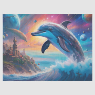 Dolphin springen, Fantasie, Planeten Seidenpapier
