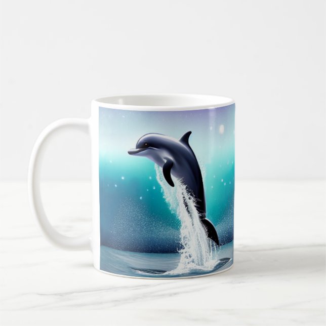 Dolphin springt im Ozean Kaffeetasse (Links)