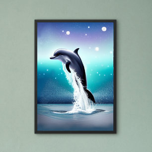 Dolphin springt im Ozean Poster