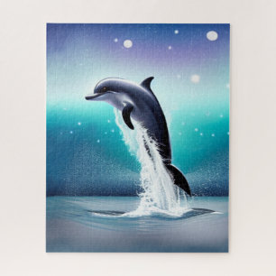 Dolphin springt im Puzzle des Ozeans