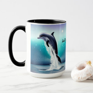 Dolphin springt in der Tasse des Ozeans