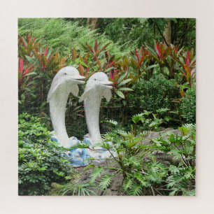 Dolphin, Statue, Park, Pflanze, Blume, Natur, Puzzle