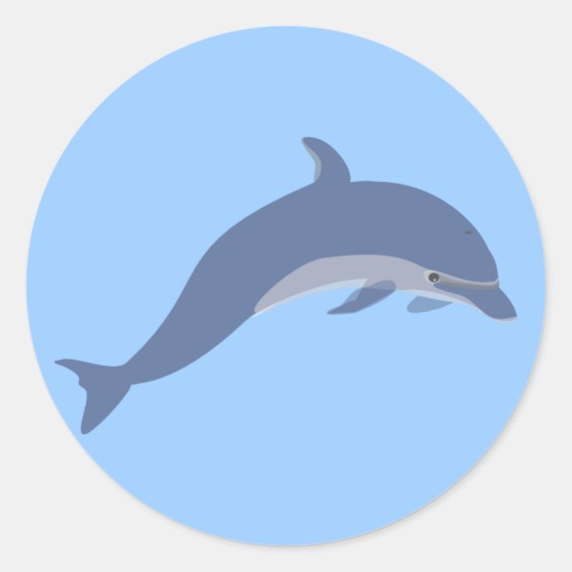 Dolphin_Sticker Runder Aufkleber (Vorderseite)