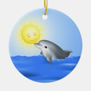 Dolphin & Sun Keramikornament