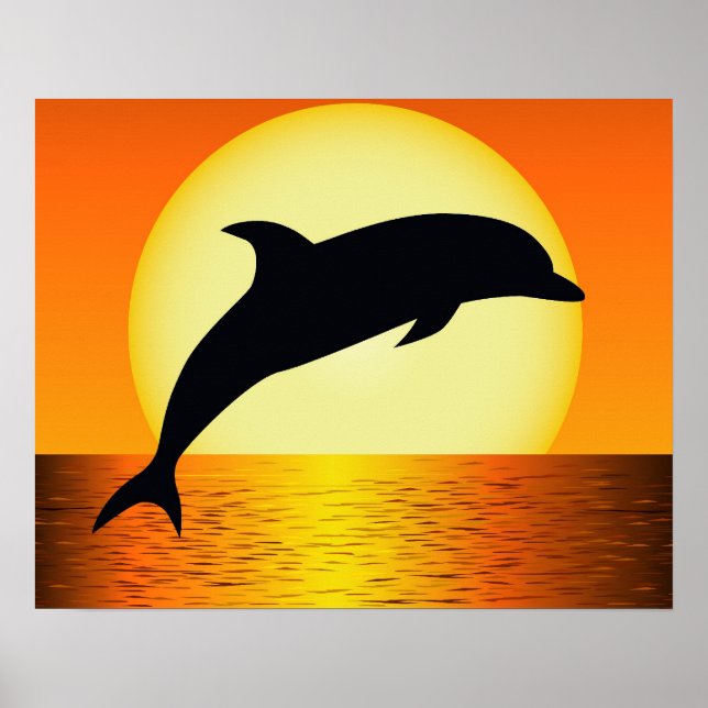 Dolphin Sunset Poster (Vorne)