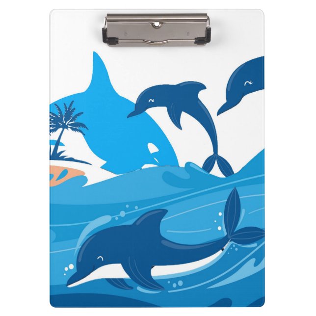 Dolphin Swim Clipboard Klemmbrett (Vorderseite)