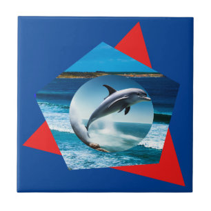 Dolphin Tanzen auf den Wellen, Keramik Tile Fliese