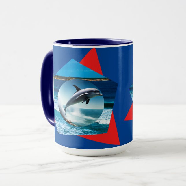 Dolphin-Tanzen auf den Wellen, Tasse (Vorderseite Links)
