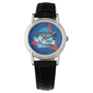 Dolphin tanzt auf den Wellen, Ladys beobachten Armbanduhr