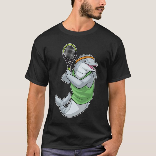 Dolphin Tennis Tennis racket Sports T-Shirt (Vorderseite)