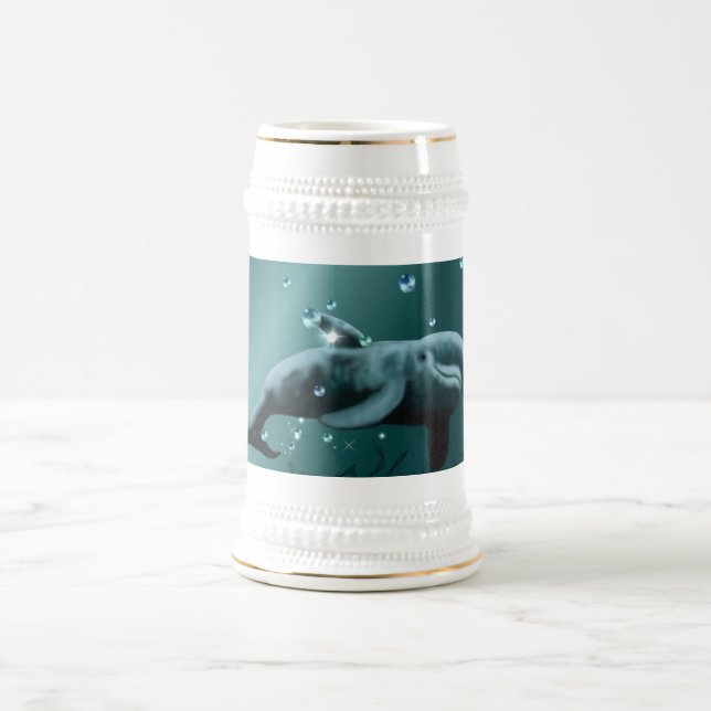 Dolphin-Traum Bierglas (Mittel)