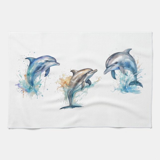 Dolphin Trio Geschirrtuch (Horizontal)