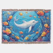 Dolphin umgeben von einem lebendigen tropischen Fi
