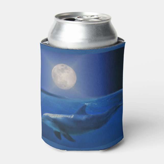 Dolphin und Moon Cosy Cup Can Cooler Dosenkühler (Kanne Vorderseite)