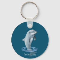 Dolphin und Text über Ocean Blue