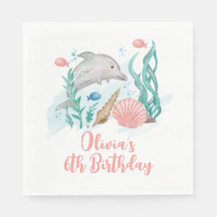 Dolphin Untersee Geburtstag Serviette