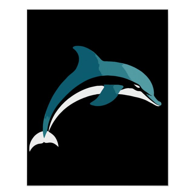 Dolphin Vector Art Animal Modern Urban Graphic Poster (Vorderseite)