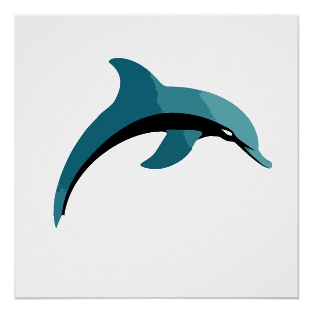 Dolphin Vector Art Animal Modern Urban Graphic Poster (Vorderseite)